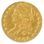 1808 $2 1/2 Capped Bust Quarter Eagle PCGS MS61