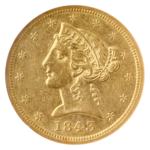 1843-O $5 Liberty Large Date  NGC AU53