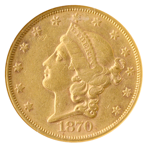 1870-S $20 Liberty NGC Au50 1870-S $20 Liberty NGC Au50