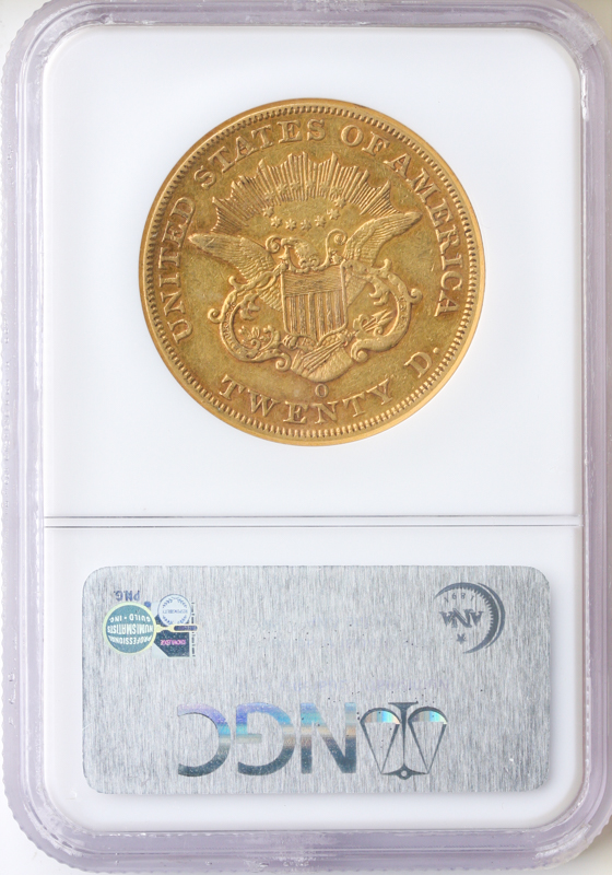 1852-O $20 Liberty NGC AU55 CAC