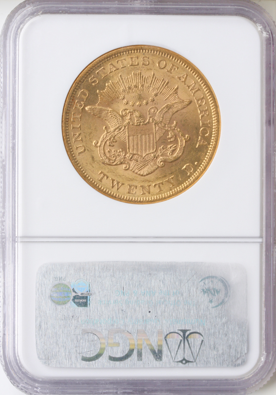 1860 $20 Liberty NGC AU58 CAC