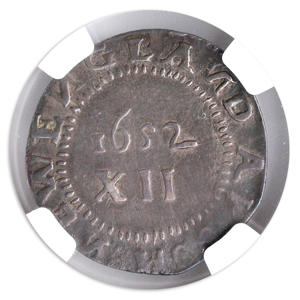 1652 Massachusetts Pine Tree Shilling No H NGC AU55 CAC