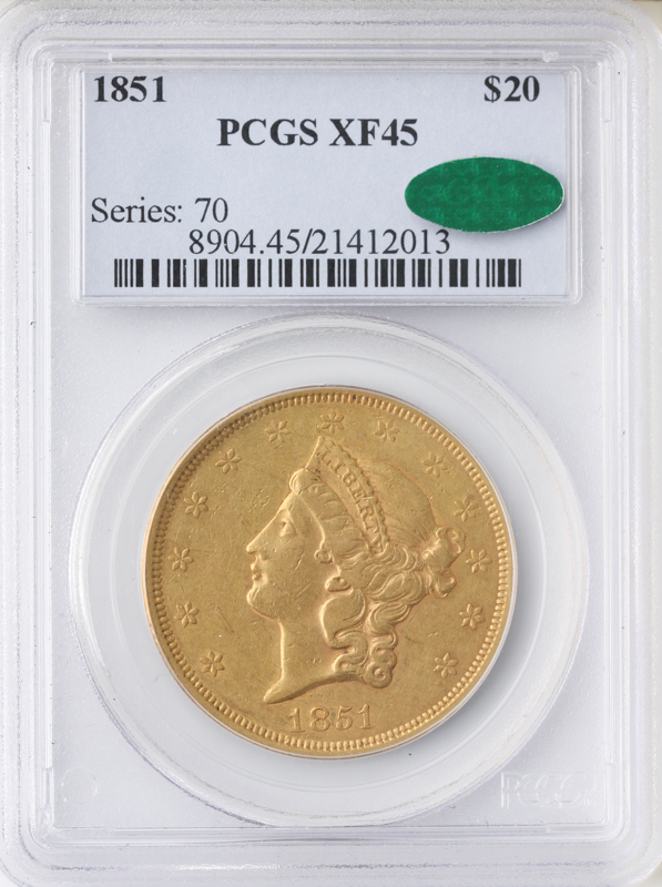 1851 $20 Liberty NGC XF45 CAC 1851 $20 Liberty NGC XF45 CAC