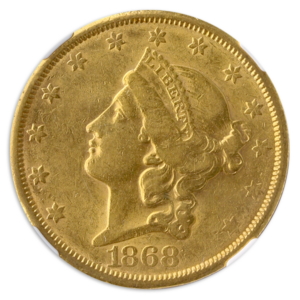 1868-S $20 Liberty NGC AU50 CAC