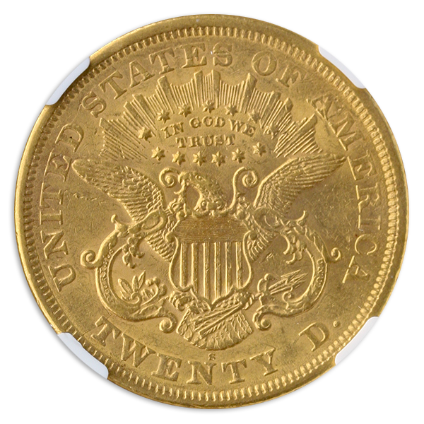 1868-S $20 Liberty NGC AU50 CAC 1868-S $20 Liberty NGC AU50 CAC
