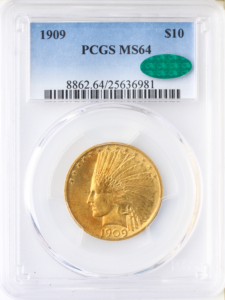 1909 $10 Indian Gold Eagle PCGS MS64 CAC