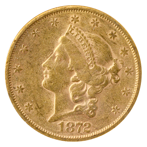 1872-S $20 Liberty NGC AU55 1872-S $20 Liberty NGC AU55