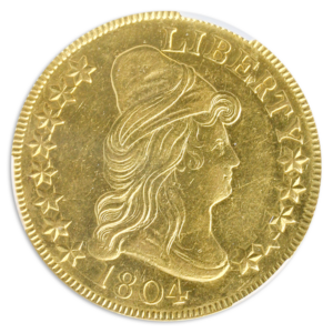 1804 $10 Draped Bust Crosslet 4 BD-1 CACG AU58