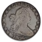 1806 Draped Bust Half Dollar Pointed 6 No Stem PCGS AU53 CAC