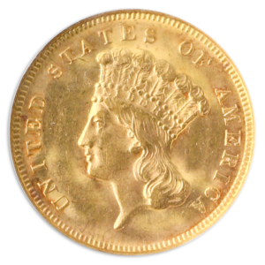 1878 $3 NGC MS63 CAC