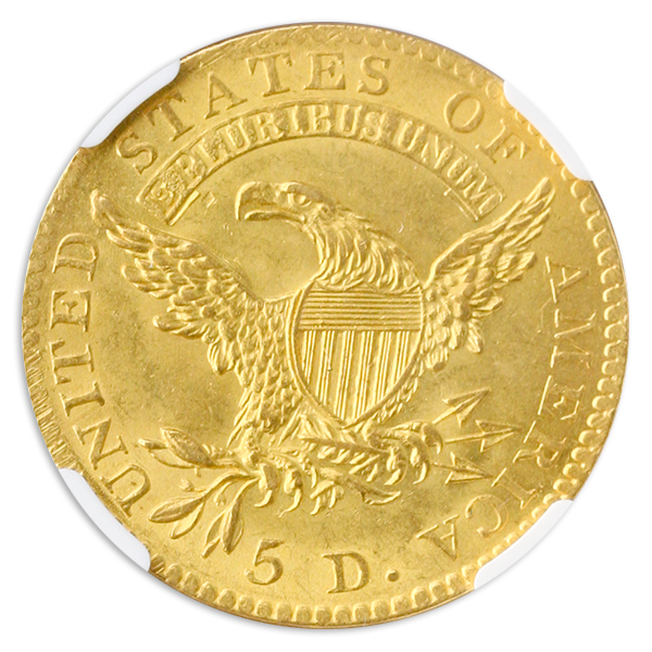 1813 $5 Capped Gold Bust NGC MS62