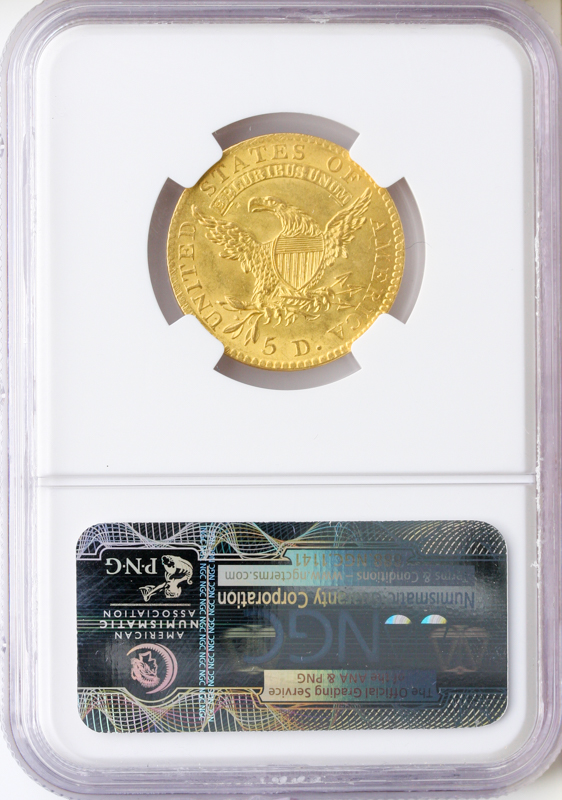 1813 $5 Capped Gold Bust NGC MS62
