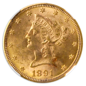 1891-CC $10 Liberty NGC MS63 CAC