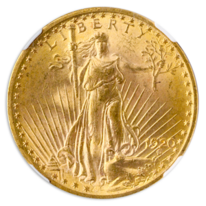 1920 $20 Saint Gaudens NGC MS64