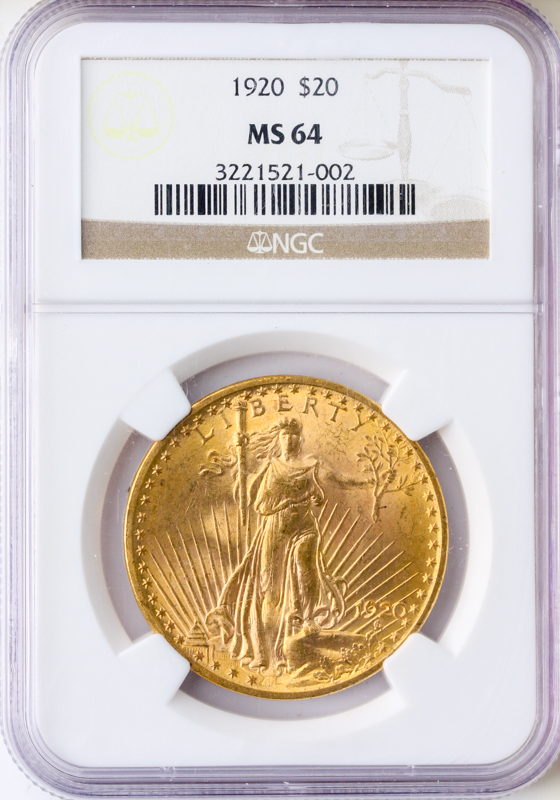 1920 $20 Saint Gaudens NGC MS64 1920 $20 Saint Gaudens NGC MS64