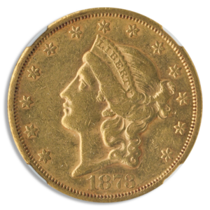1873-S $20 Liberty Closed 3 NGC AU50