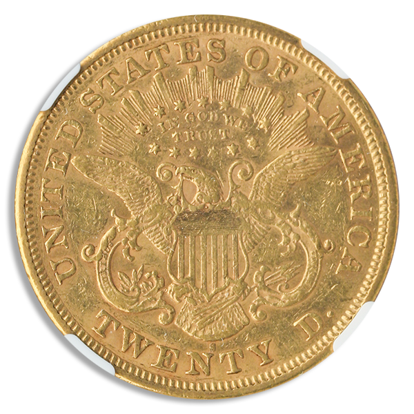 1873-S $20 Liberty Closed 3 NGC AU50 1873-S $20 Liberty Closed 3 NGC AU50