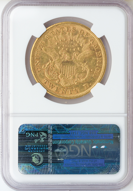 1873-S $20 Liberty Closed 3 NGC AU50 1873-S $20 Liberty Closed 3 NGC AU50