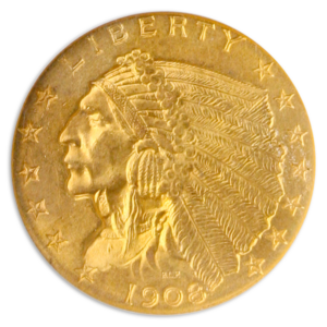 1908 $2.50 Indian NGC MS63