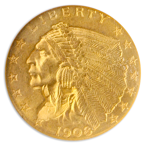 1908 $2.50 Indian NGC MS63 1908 $2.50 Indian NGC MS63