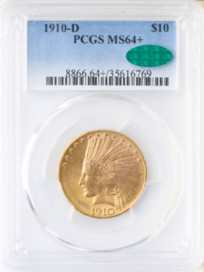 1910-D $10 Indian Gold Eagle PCGS MS64 CAC +