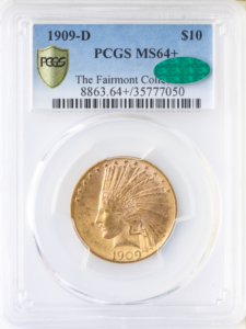 1909-D $10 Indian Gold Eagle PCGS MS64 CAC +