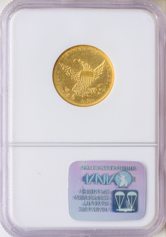 1834 $5 Classic Crosslet 4 NGC AU58 1834 $5 Classic Crosslet 4 NGC AU58