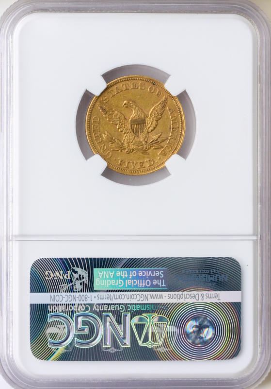 1864 $5 Liberty NGC AU55 CAC 1864 $5 Liberty NGC AU55 CAC