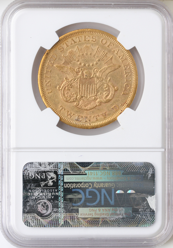 1856-S $20 Liberty NGC AU55 CAC