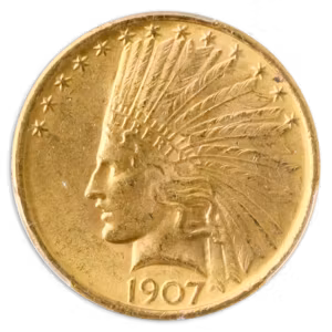 1907 $10 Indian No Motto PCGS MS64 CAC +