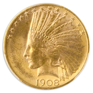 1908-D $10 Indian PCGS MS62 CAC
