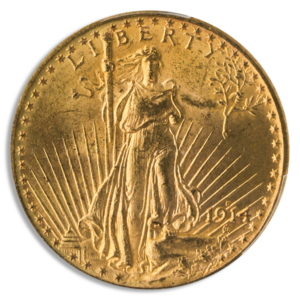 1914-S $20 Saint Gaudens PCGS MS64