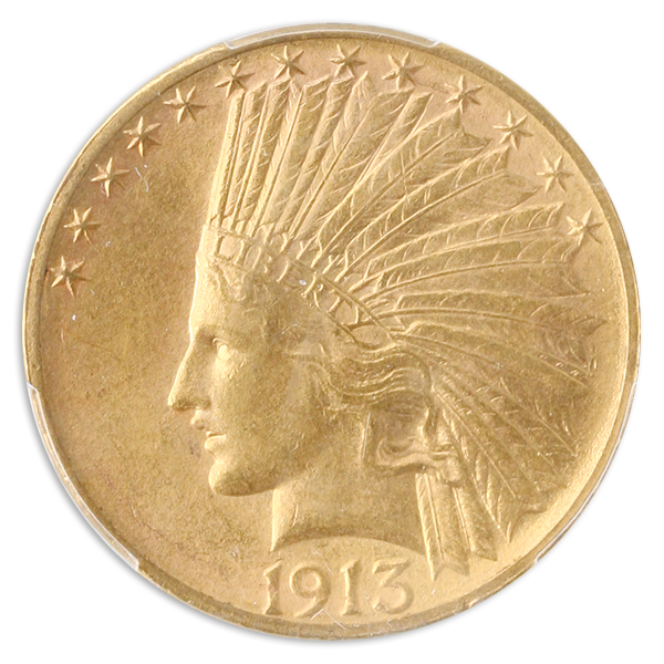 1913-S $10 Indian PCGS AU58 CAC 1913-S $10 Indian PCGS AU58 CAC