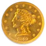 1849 $2 1/2 Liberty PCGS MS62