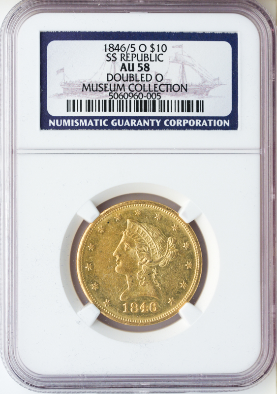 1846/5-O $10 Liberty S.S. Republic Double O NGC AU58 1846/5-O $10 Liberty S.S. Republic Double O NGC AU58