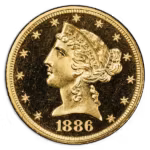 1886 $5 Liberty PCGS PR65 Deep Cameo CAC