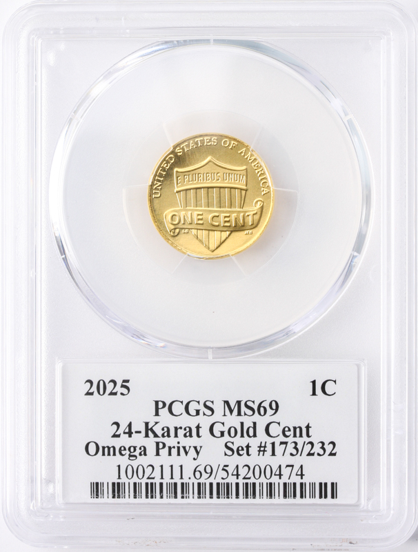 2025 1C Omega Privy 24-Karat PCGS MS69 CAC #173