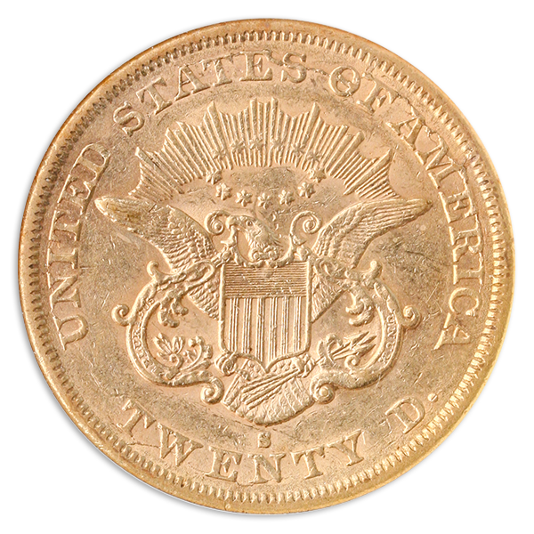 1865-S $20 Liberty NGC AU53 1865-S $20 Liberty NGC AU53
