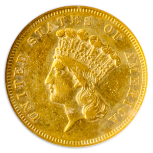 1855-S $3 Gold NGC AU53