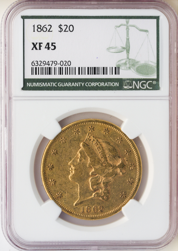 1862 $20 Liberty NGC XF45