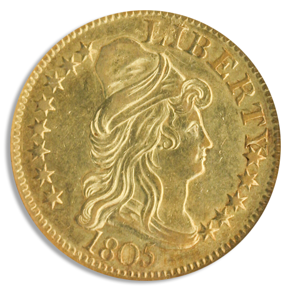 1805 $5 Draped Bust NGC AU58 CAC 1805 $5 Draped Bust NGC AU58 CAC