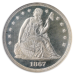 1867 Seated Liberty $1 NGC PR66