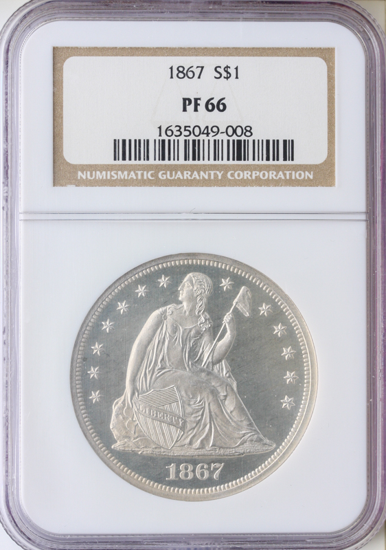 1867 Seated Liberty $1 NGC PR66 1867 Seated Liberty $1 NGC PR66
