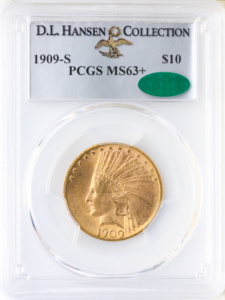 1909-S $10 Indian Gold Eagle PCGS MS63 CAC +