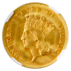 1878 $3 Gold NGC MS65 CAC