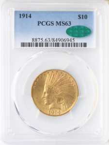 1914 $10 Indian Gold Eagle PCGS MS63 CAC