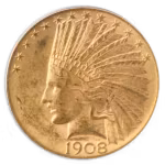 1908-D $10 Indian Head Gold Eagle PCGS MS62