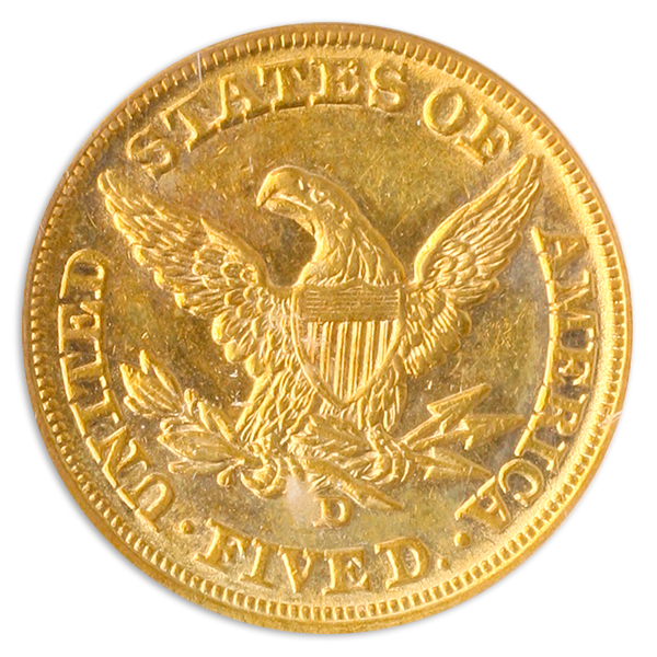1860-D $5 Liberty PCGS AU58 1860-D $5 Liberty PCGS AU58