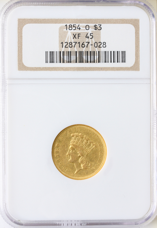$3 GOLD 1854-O $3 GOLD 1854-O