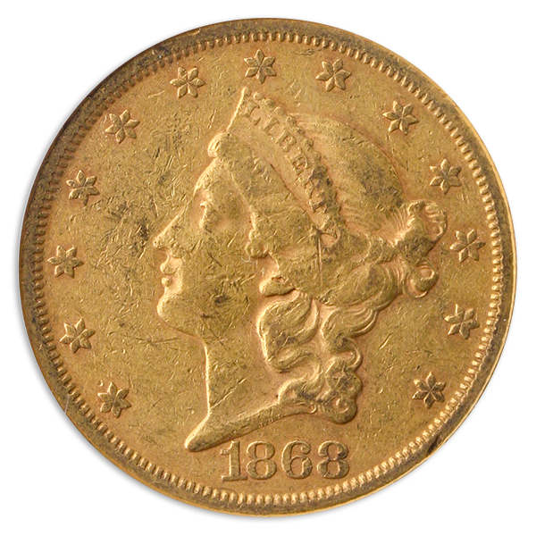1868 $20 Liberty NGC XF45 CAC 1868 $20 Liberty NGC XF45 CAC